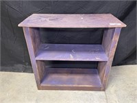 Small wood bookshelf stained purple
