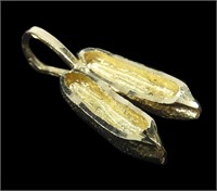 14K Yellow gold ballet slippers charm/pendant,
