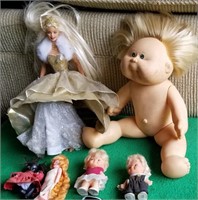 Dolls, Barbie, Cabbage Patch, miniature dolls