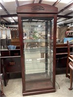 Wood/glass curio cabinet w/ glass shelves