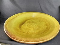 large green decorative pottery bowl