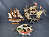 3 Vintage Model Ships (Toys)