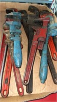 Pipe and monkey wrenches lot
