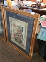 large gold framed floral print 36x43