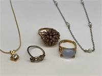Costume Jewelry Rings & Necklaces.