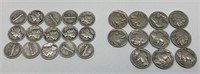 Silver Mercury Dimes & Buffalo Nickels.