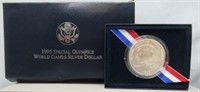 1995 Special Olympics UNC Silver Dollar with Box