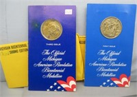 (2) Michigan Bicentennial Medallions Including