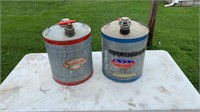 2 Vintage Metal Gas Cans