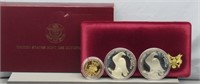 US Mint Olympic 3-Coin Set $5 West Point 1/4 Oz.