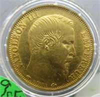 1859 France 20 Francs Napoleon III 6.45 Gram Gold