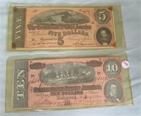Confederate States of America Richmond $10 and $5