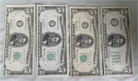 (4) Various Date $5 Bills.