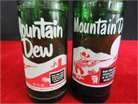 2 Vintage Mountain Dew Bottles One Drunken Pig