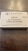 FEDERAL 5.56 M193 BALL. BOX OF 20. 55 GRAIN METAL