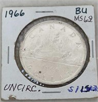 1966 UNCIRCULATED SILVER CANADIAN DOLLAR