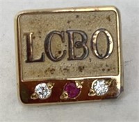 LCBO PIN with 2 DIAMONDS & 1 RUBY
