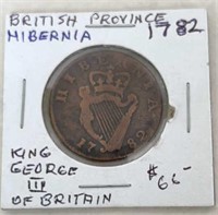 1782 BRITISH PROVINCE COIN