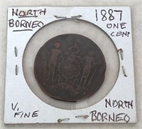 1887 NORTH BORNEO ONE CENT COIN