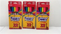 CraZArt Colored Pencils Three Packs of 12