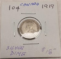 1919 CANADIAN SILVER DIME