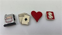 Casino Gambling Button Covers Cards Heart Dice