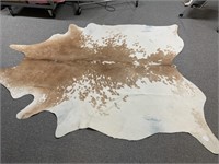 Large Brazilian Cowhide, Brown and White, 6'X8