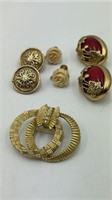 Assorted Clip On Earrings and Brooch
