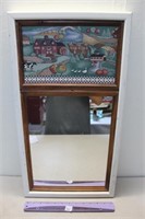 COOL DECOR MIRROR WITH NICE VILLAGE PRINT