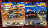 2- Hotwheels Action Pack Mars Rover & Police Force