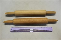 2 WOODEN ROLLING PINS