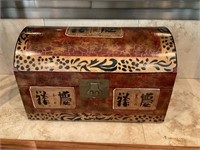 Decorative Chinese-style Lacquered Wood Chest