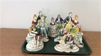 Tray of occupied Japan figurines
