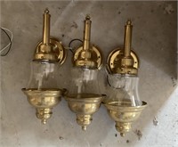 3 matching wall sconces