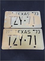 1973 Texas License Plate - TZY 71