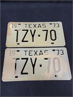 1973 Texas License Plate - TZY 70