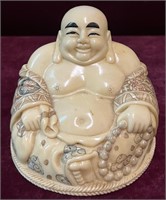 Faux Ivory Buddha Figurine(Solid)