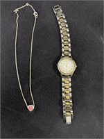Anne Klein Womens Watch and Tiny Pink Heart