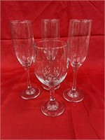 Champagne Glasses (3) Wine Glass (1)