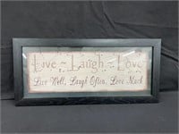 10x21.5 in.  Live-Laugh-Love Framed Print