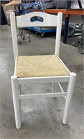 White Chair w/Wicker Seat
