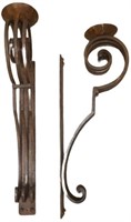 33 in. Cast Iron Candle Holders