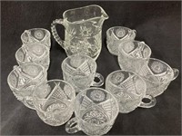 Punch Glas Cups & Glass Pitcher