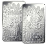 10 oz Liberty & Unity .999 Fine Silver Bar