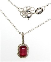 Genuine Ruby & Diamond Necklace