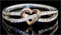 Vintage Style Diamond Infinity Heart Ring