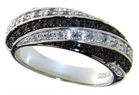 Genuine 1/3 ct Black & White Diamond Designer Ring