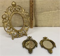 Ornate standing frame & 2 petite hanging frames