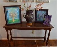 Sofa Table, Artwork, Pitcher & Misc.