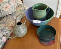Contemporary Pottery Pitcher & Bowl